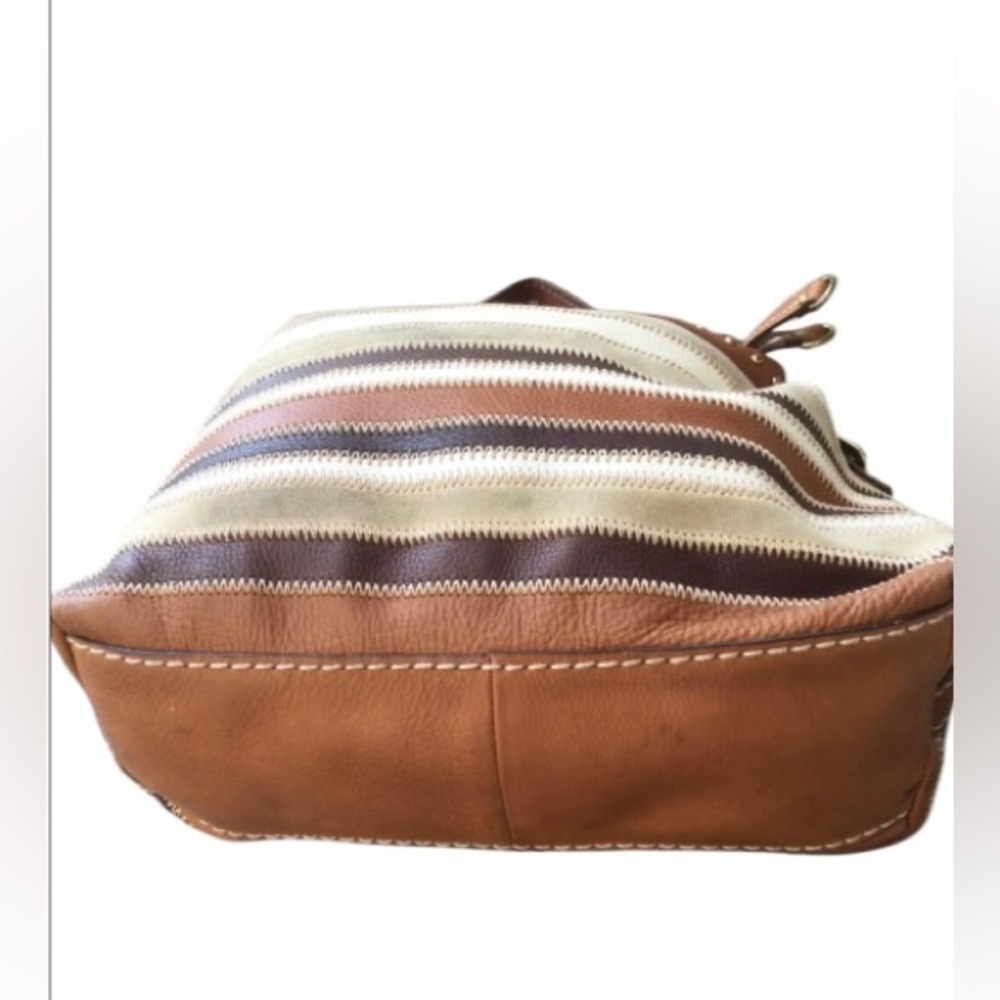 Fossil Striped Patchwork Shoulder Bag Vintage - image 4